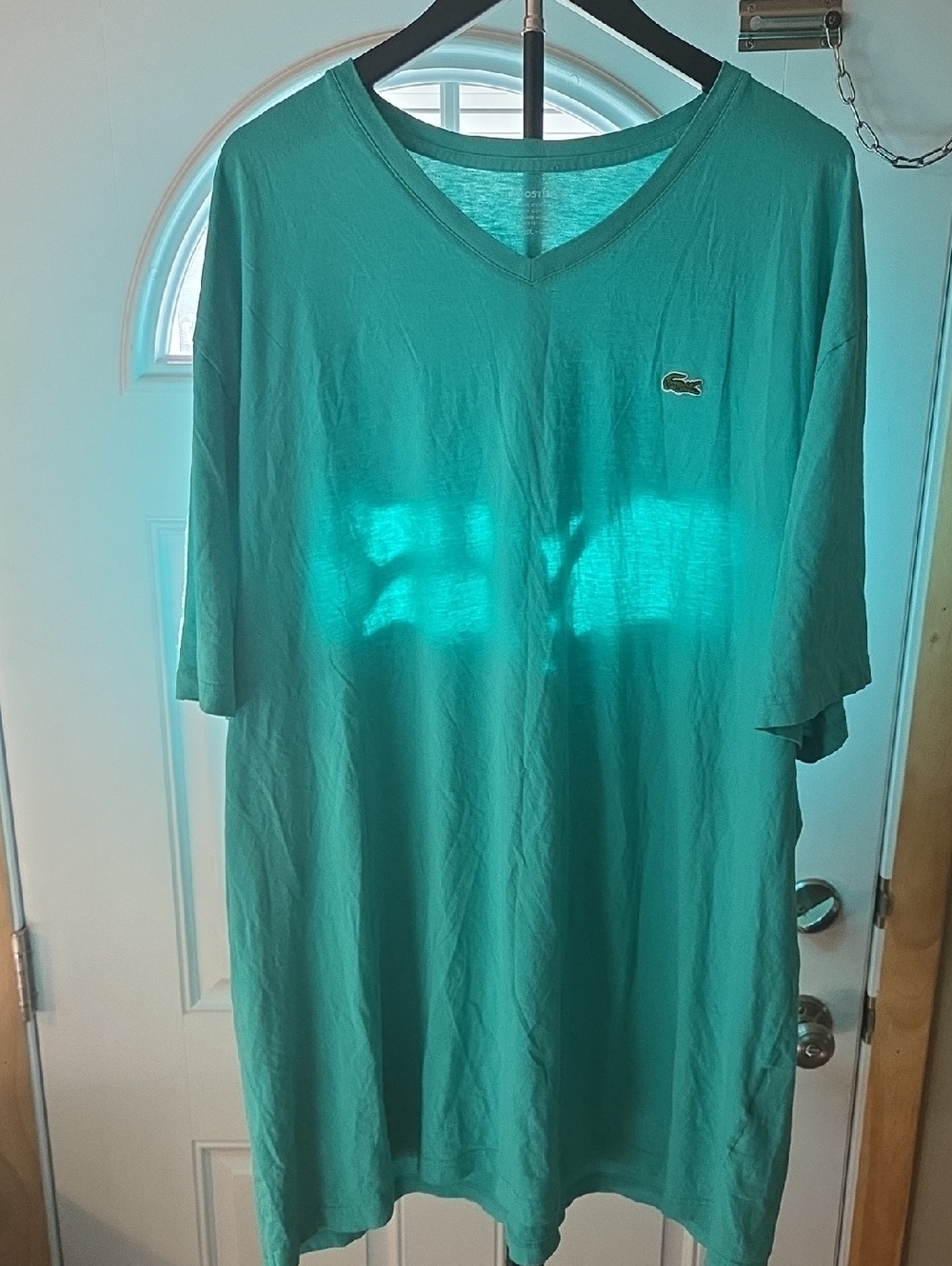 Lacoste Men's Size 3XLT V-Neck Tee in Teal